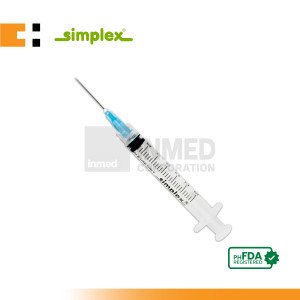 Simplex Disposable Syringe with Needle 3...