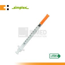 Simplex Insulin Syringe with Needle 1ml (Box of 100s)