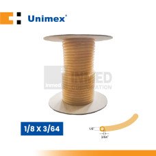 Unimex Amber Rubber Tubing, 1/8 x 3/64 (50ft)