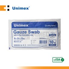 Unimex Gauze Swab 4x8, 12-Ply with Xray (Pack of 100s)