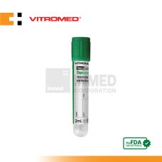 Vitromed Blood Collection Tube, Heparin, 2ml (Pack of 100s)