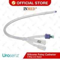 Urosenz Silicone Foley Catheter, 3-Way w...